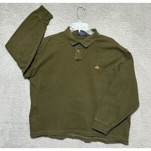 Vintage Gant Rugger Polo Shirt Large 100% Cotton Green Boxy 80s Preppy USA
